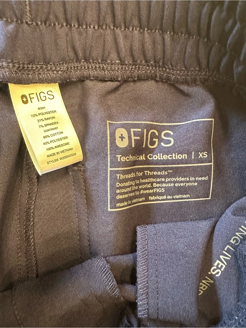 FIGS Zamora Jogger Scrub Pants Women’s XS Navy Blue W20SW2028 Medical Uniform